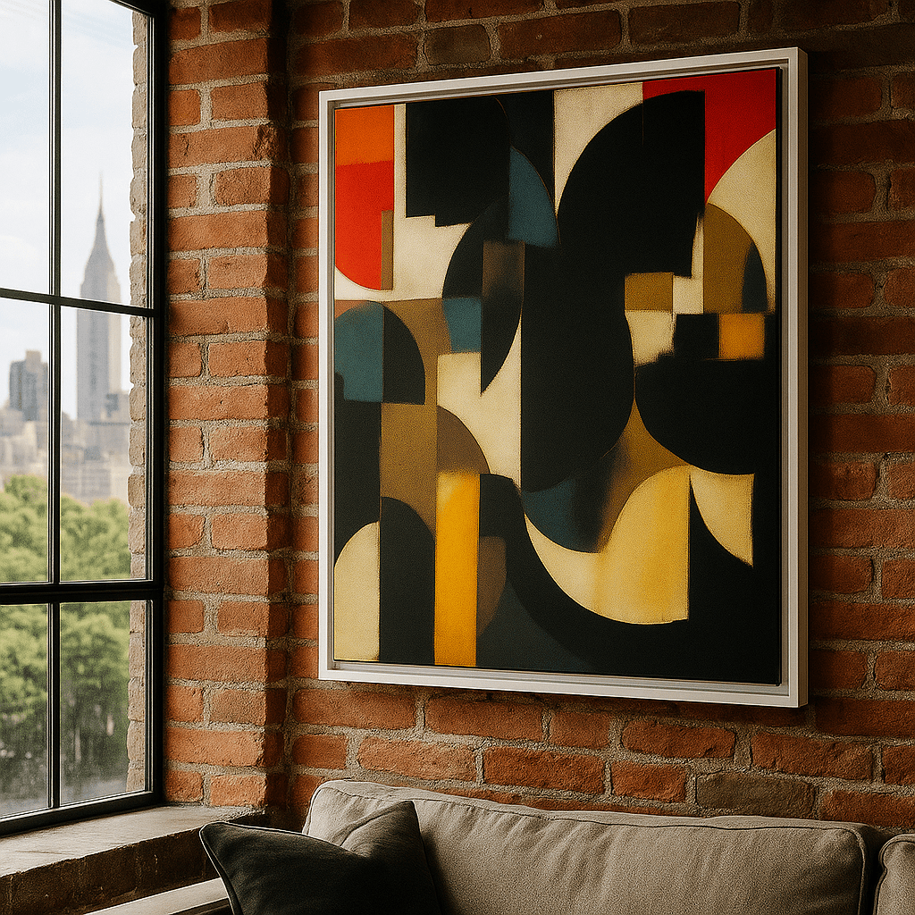 Canvas Print : Midnight Harmony – Abstract Geometric Canvas Wall Art - Chiara Rossetti