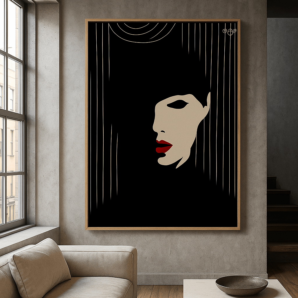 Canvas Print : Minimal Femme Fatale Canvas – Abstract Wall Art Print - Chiara Rossetti