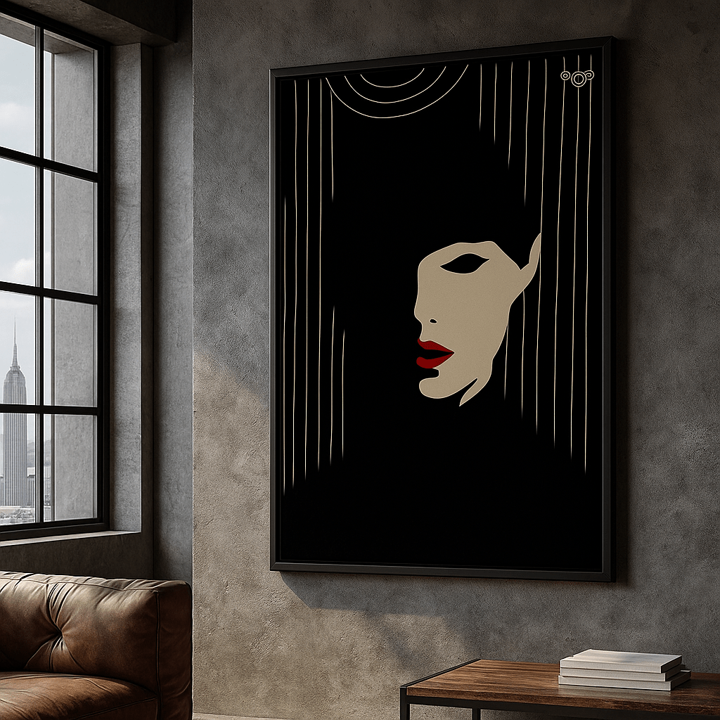 Canvas Print : Minimal Femme Fatale Canvas – Abstract Wall Art Print - Chiara Rossetti