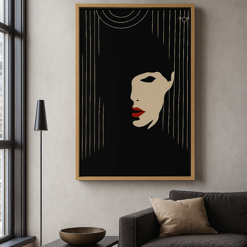 Canvas Print : Minimal Femme Fatale Canvas – Abstract Wall Art Print - Chiara Rossetti