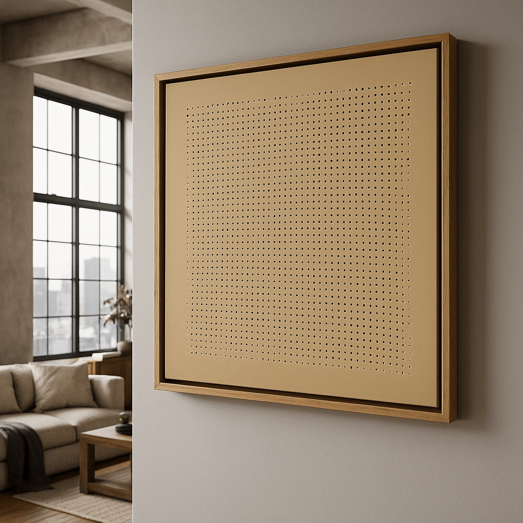 Canvas Print: Minimalist Golden Grid – Minimalist Geometric Wall Art - Chiara Rossetti