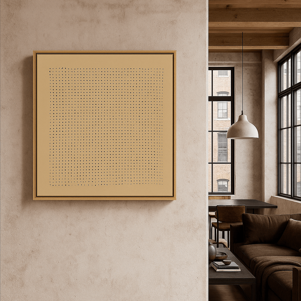 Canvas Print: Minimalist Golden Grid – Minimalist Geometric Wall Art - Chiara Rossetti