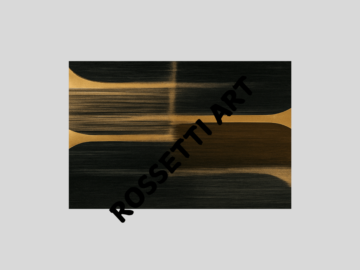 Canvas Print : Minimalist Golden Shift – Black and Gold Canvas Art - Chiara Rossetti