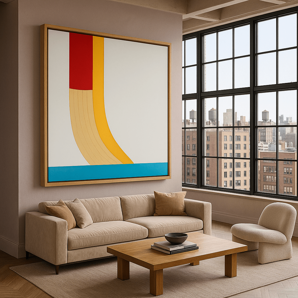 Canvas Print: Minimalist Motion - Geometric Abstract Wall Art Print modern abstract canvas wall art by Rossetti Art – luxury interior design artwork for living room, bedroom, office – contemporary art piece Contemporary Canvas Art Contemporary canvas print