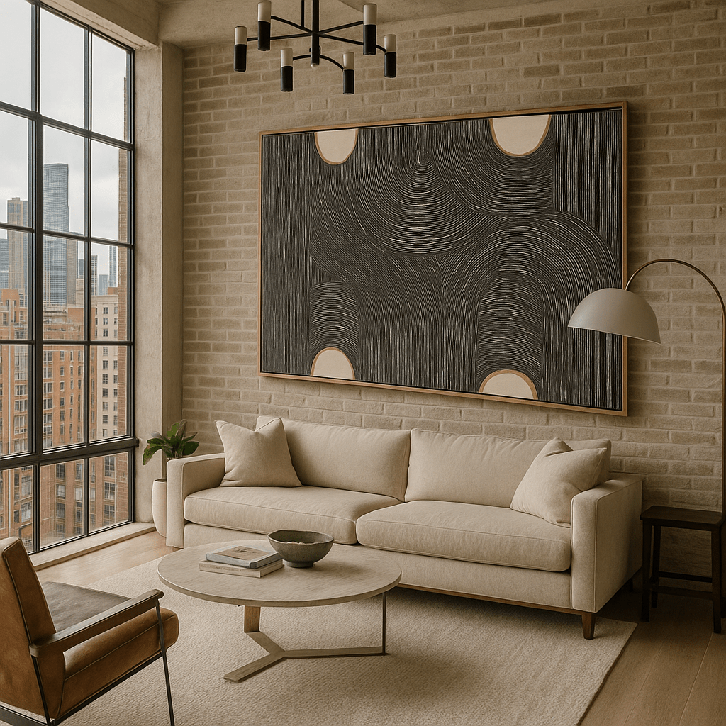 Canvas Print : Modern Abstract Arches – Large Abstract Canvas Print modern abstract canvas wall art by Rossetti Art – luxury interior design artwork for living room, bedroom, office – arches wall art boho room decor earth tones art