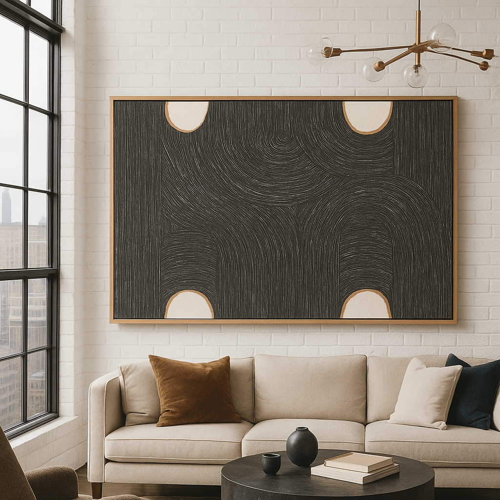 Canvas Print : Modern Abstract Arches – Large Abstract Canvas Print modern abstract canvas wall art by Rossetti Art – luxury interior design artwork for living room, bedroom, office – arches wall art boho room decor earth tones art