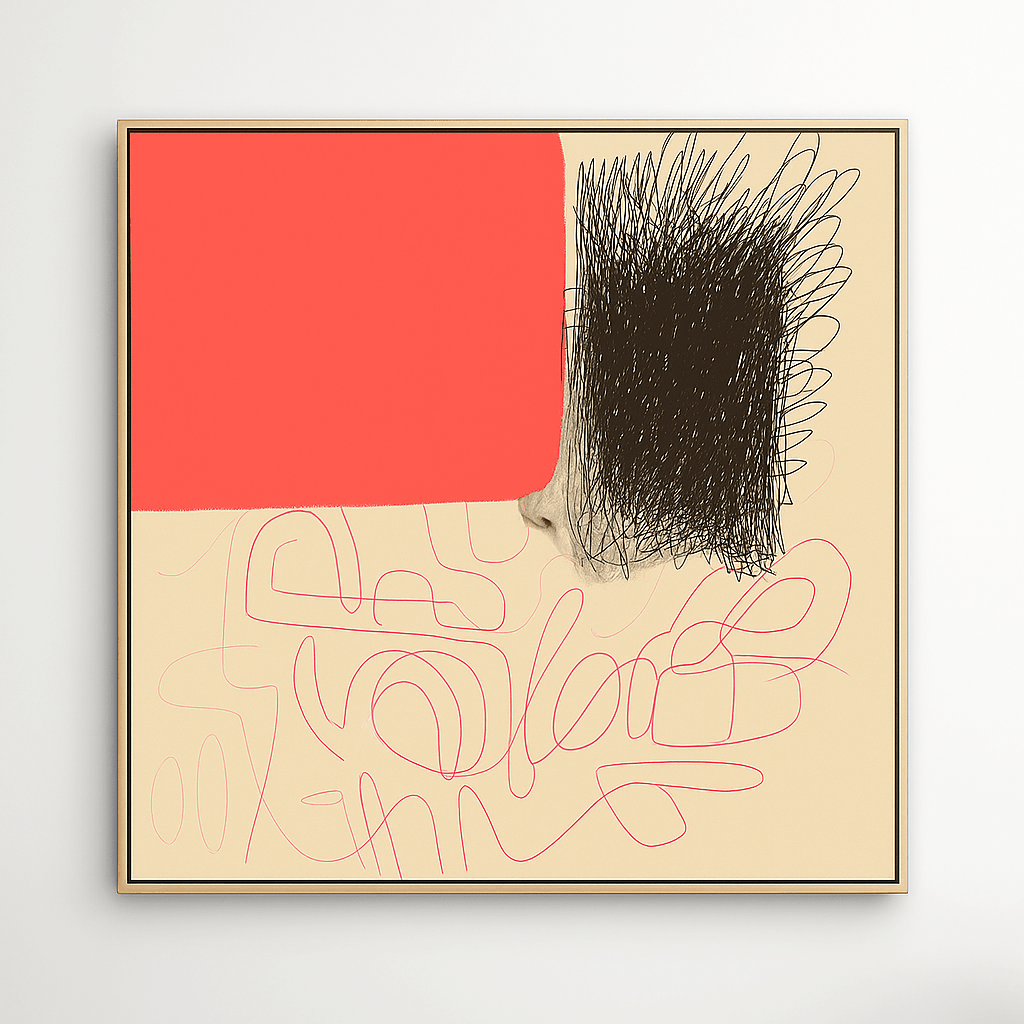 Canvas Print: Modern Abstract Canvas Print in Red & Black – Minimalist Expressionist Wall Art for Luxury Interiors | Rossetti Art modern abstract canvas wall art by Rossetti Art – luxury interior design artwork for living room, bedroom, office – abstract wall art contemporary wall design extra large canvas wall art for living room