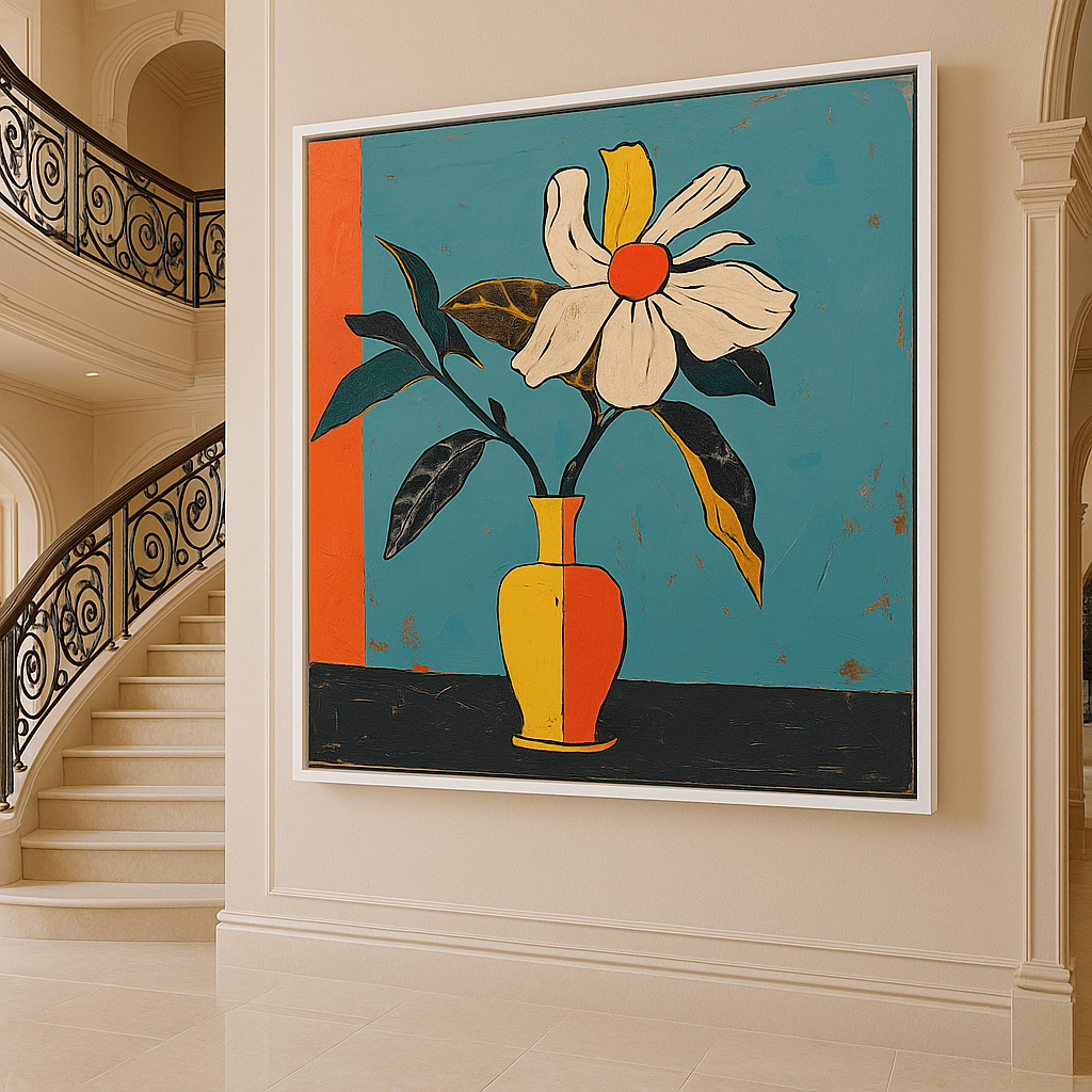 Canvas Print: Modern Bloom – Large Canvas Flower Wall Art Print modern abstract canvas wall art by Rossetti Art – luxury interior design artwork for living room, bedroom, office – contemporary art piece Contemporary Canvas Art Contemporary canvas print