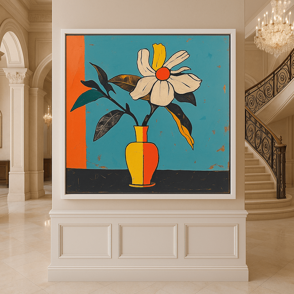 Canvas Print: Modern Bloom – Large Canvas Flower Wall Art Print modern abstract canvas wall art by Rossetti Art – luxury interior design artwork for living room, bedroom, office – contemporary art piece Contemporary Canvas Art Contemporary canvas print