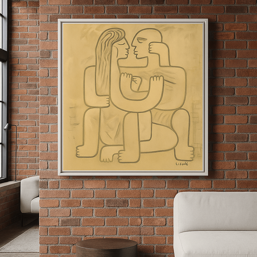 Canvas Print : Modern Embrace – Abstract Nude Canvas Wall Art - Chiara Rossetti