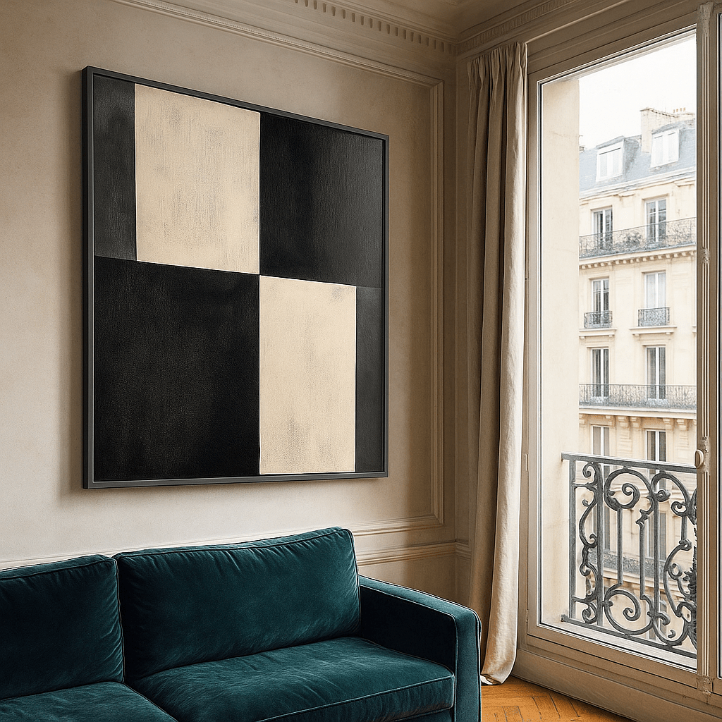 Canvas Print : Monochrome Elegance - Black & White Abstract Canvas Art - Chiara Rossetti