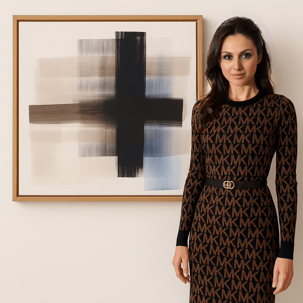 Canvas Print: "Monochrome Motion" - Abstract Minimalist Art modern abstract canvas wall art by Rossetti Art – luxury interior design artwork for living room, bedroom, office – Contemporary Abstract Art Modern Minimalist Decor Neutral Wall Art