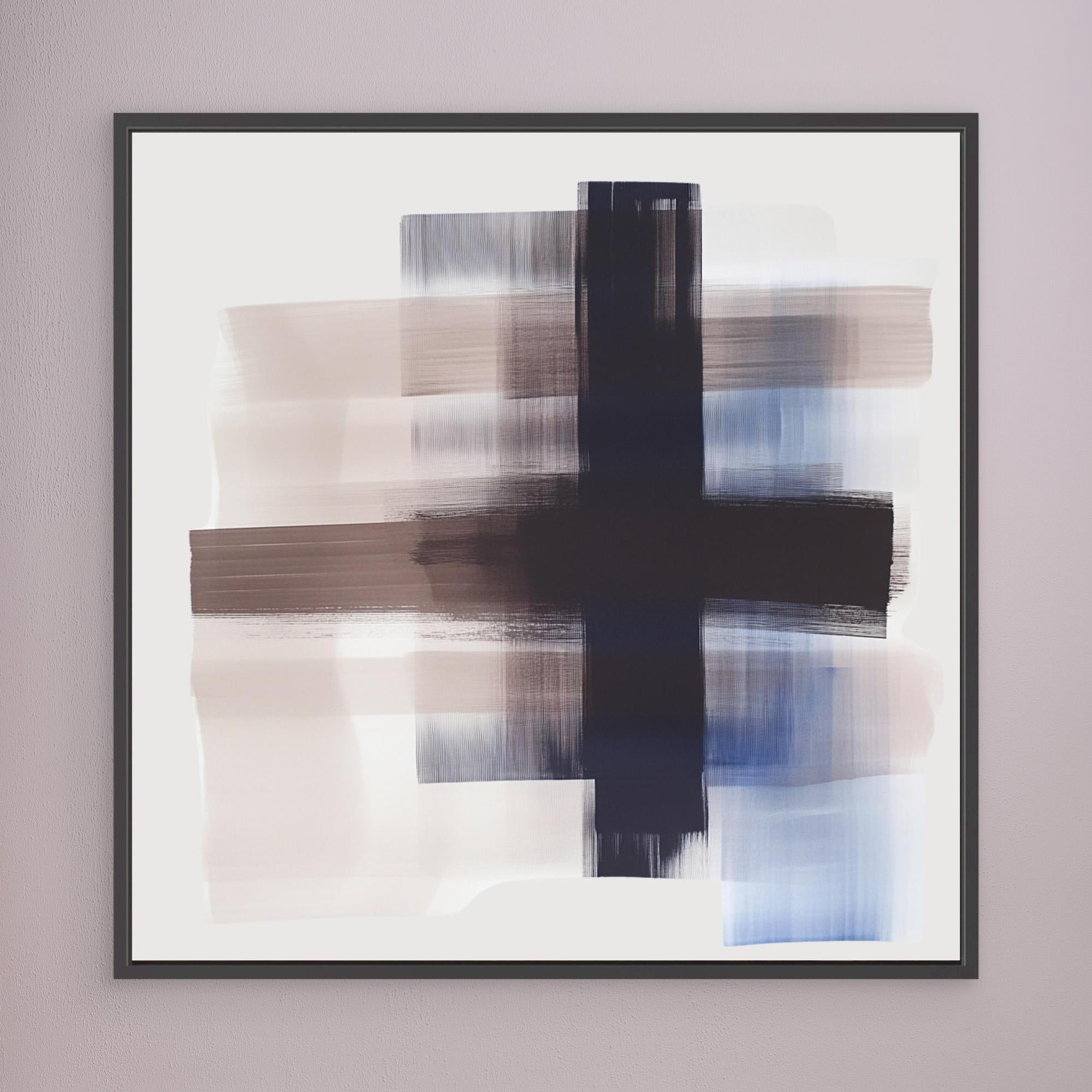 Canvas Print: "Monochrome Motion" - Abstract Minimalist Art modern abstract canvas wall art by Rossetti Art – luxury interior design artwork for living room, bedroom, office – Contemporary Abstract Art Modern Minimalist Decor Neutral Wall Art