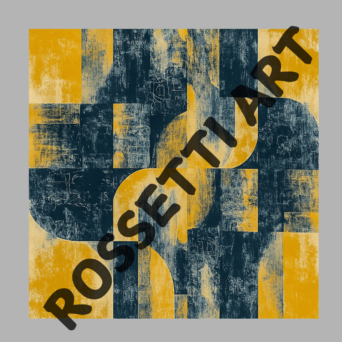 Canvas Print: "Mustard Urban Geometry" – Mustard Yellow Wall Art - Chiara Rossetti