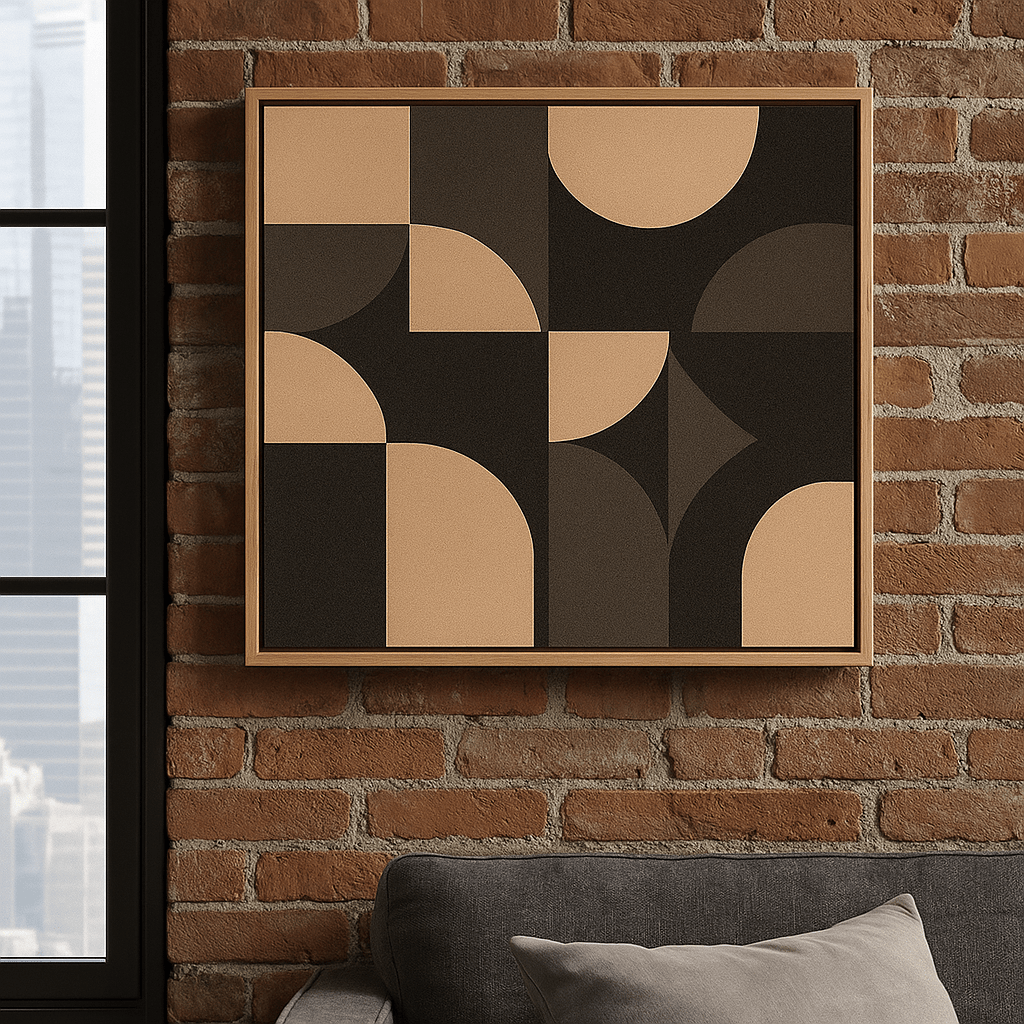 Canvas Print : Muted Shapes Harmony – Geometric Canvas Art modern abstract canvas wall art by Rossetti Art – luxury interior design artwork for living room, bedroom, office – Abstract art print abstract geometric wall art calm wall art for bedroom