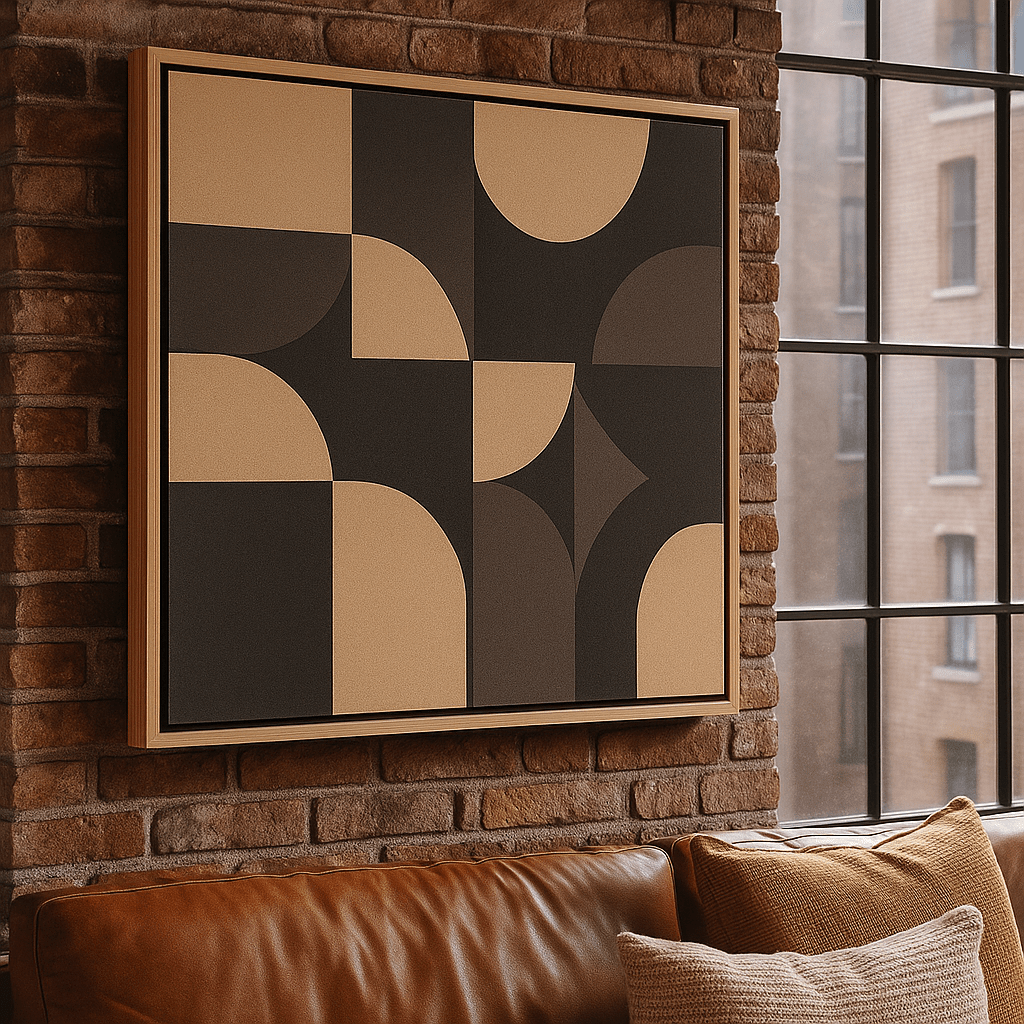 Canvas Print : Muted Shapes Harmony – Geometric Canvas Art modern abstract canvas wall art by Rossetti Art – luxury interior design artwork for living room, bedroom, office – Abstract art print abstract geometric wall art calm wall art for bedroom