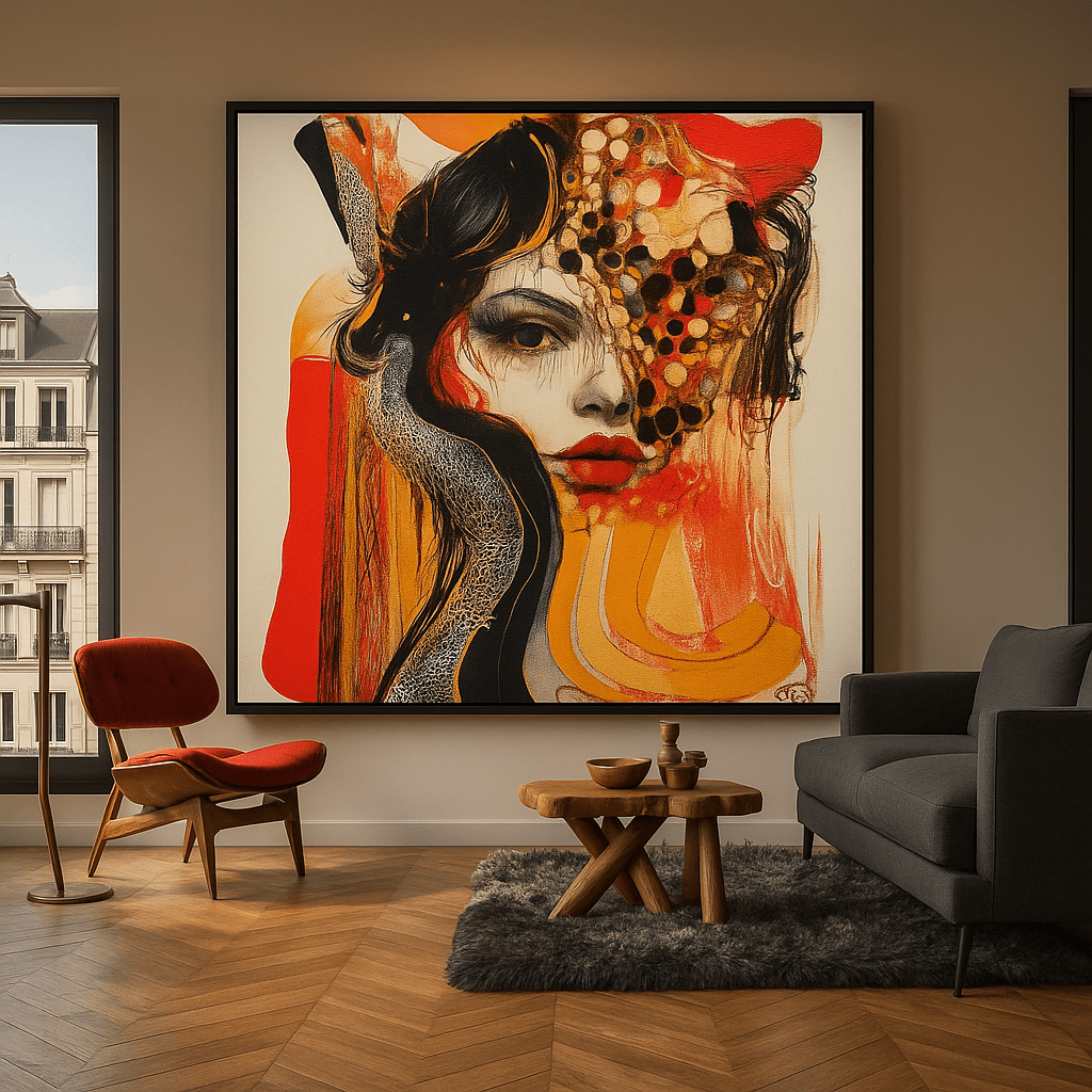 Canvas Print : Mystical Beauty - Handmade Abstract Wall Art | Modern Canvas Painting modern abstract canvas wall art by Rossetti Art – luxury interior design artwork for living room, bedroom, office – Contemporary Artwork handmade wall art Unique Canvas Painting