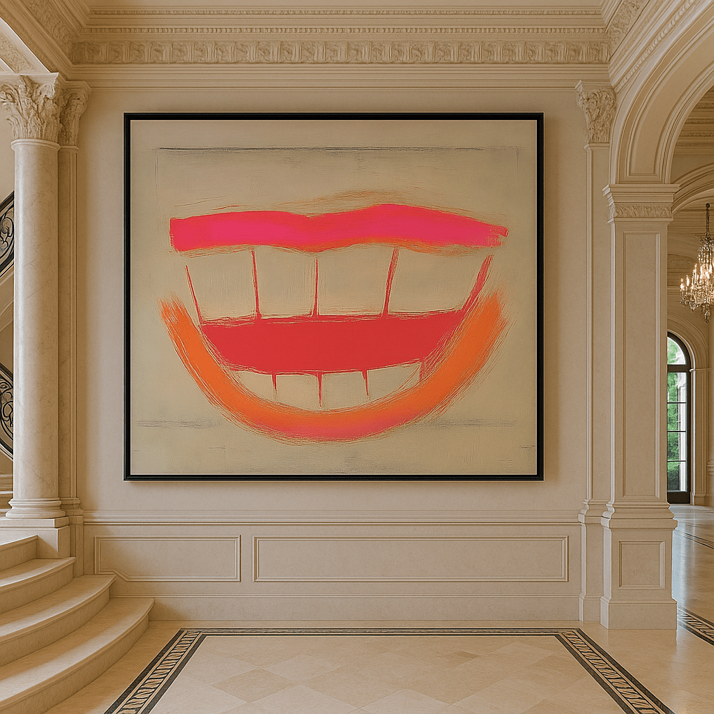 Canvas Print: Neon Grin - Abstract Pop Art Wall Art Print modern abstract canvas wall art by Rossetti Art – luxury interior design artwork for living room, bedroom, office – contemporary art piece Contemporary Canvas Art Contemporary canvas print
