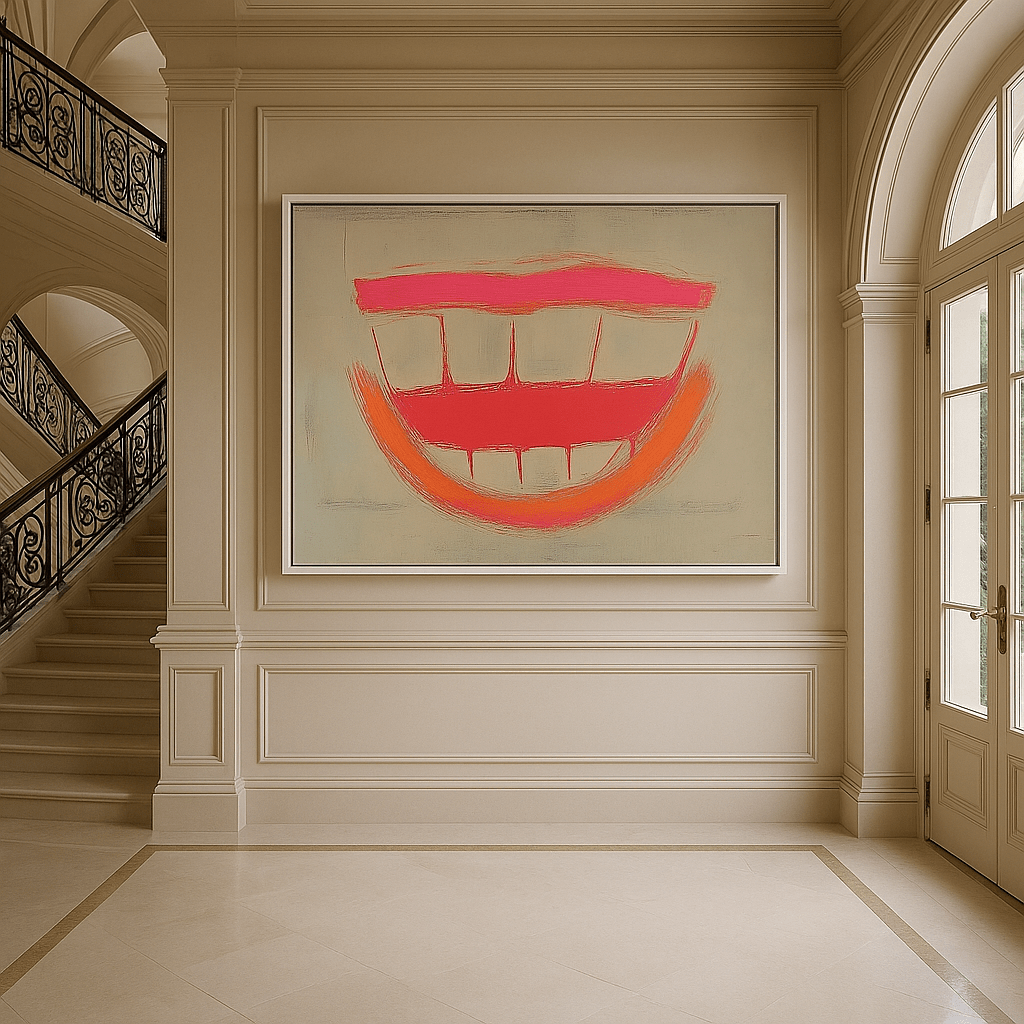Canvas Print: Neon Grin - Abstract Pop Art Wall Art Print modern abstract canvas wall art by Rossetti Art – luxury interior design artwork for living room, bedroom, office – contemporary art piece Contemporary Canvas Art Contemporary canvas print
