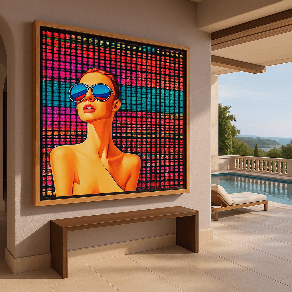 Canvas Print: "Neon Vision" – Futuristic Pop Art Wall Decor modern abstract canvas wall art by Rossetti Art – luxury interior design artwork for living room, bedroom, office – handmade pop art Modern Pop Art Pop Art Canvas