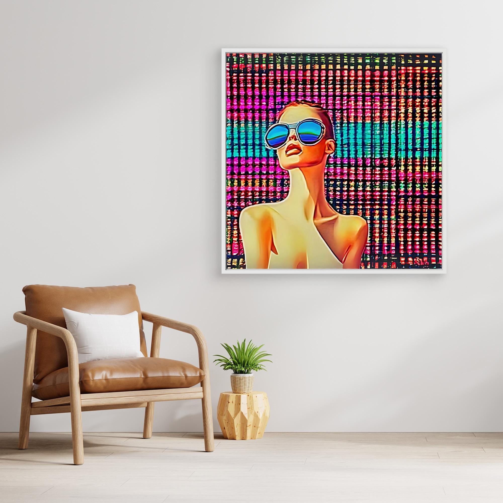 Canvas Print: "Neon Vision" – Futuristic Pop Art Wall Decor modern abstract canvas wall art by Rossetti Art – luxury interior design artwork for living room, bedroom, office – handmade pop art Modern Pop Art Pop Art Canvas