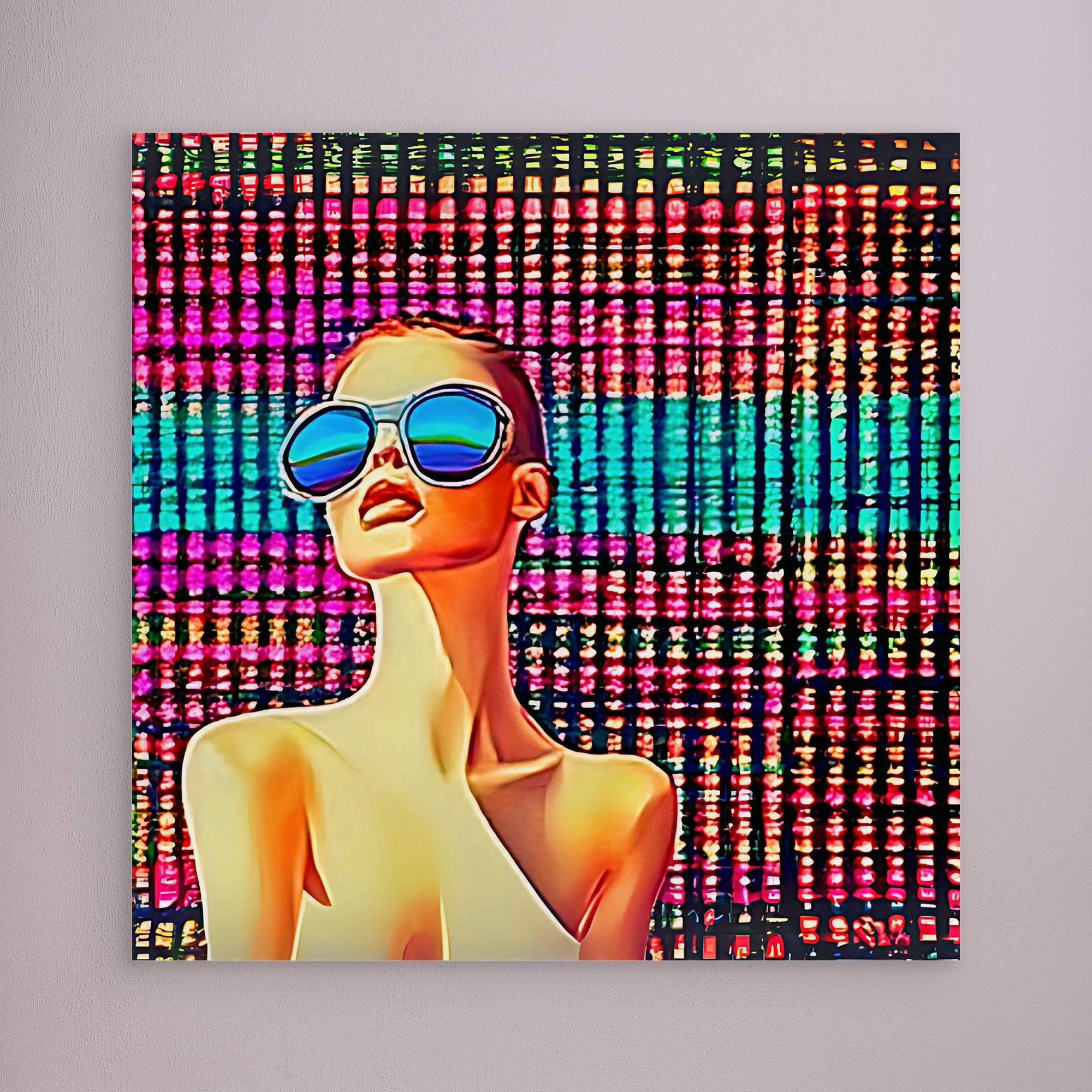 Canvas Print: "Neon Vision" – Futuristic Pop Art Wall Decor modern abstract canvas wall art by Rossetti Art – luxury interior design artwork for living room, bedroom, office – handmade pop art Modern Pop Art Pop Art Canvas