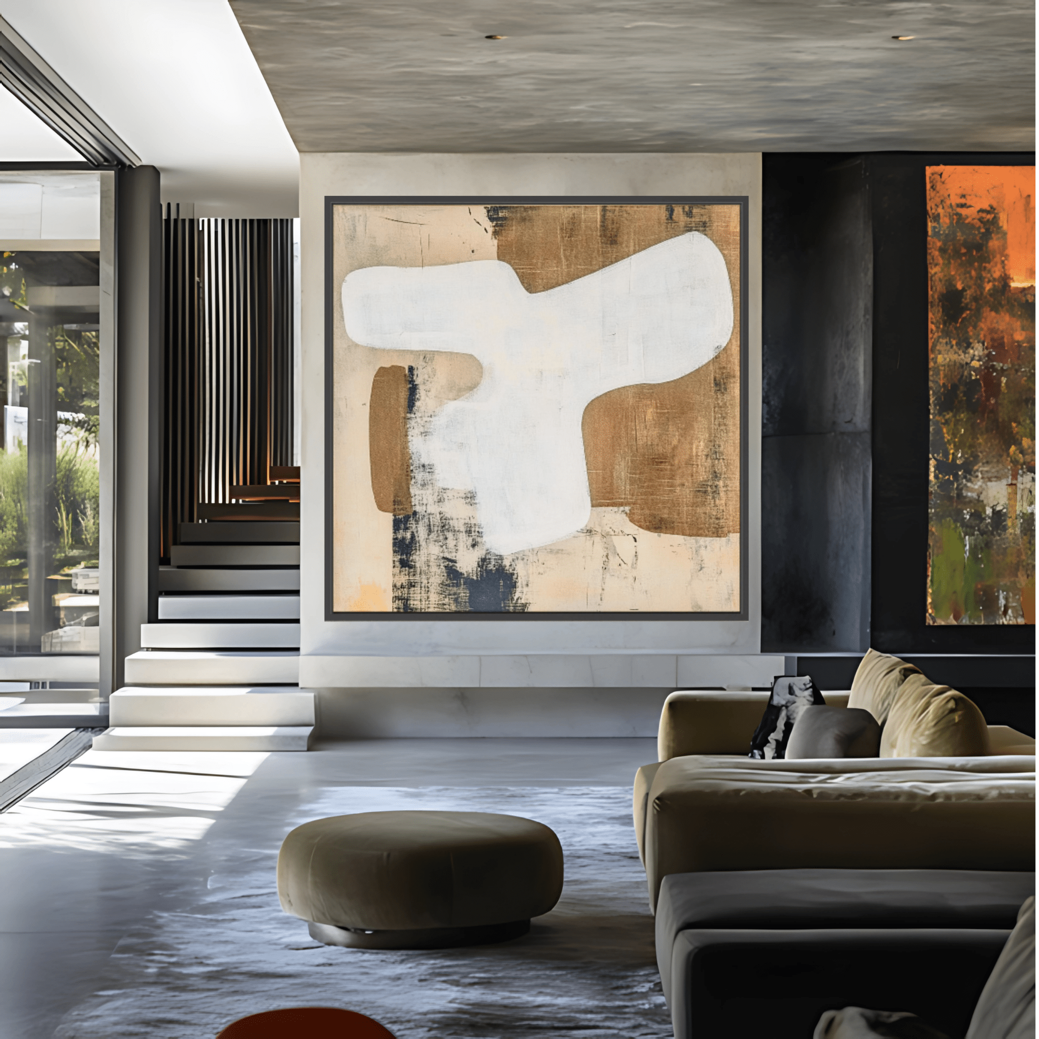 Canvas Print: "Neutral Essence" – Minimalist Abstract Earth - Tone Art modern abstract canvas wall art by Rossetti Art – luxury interior design artwork for living room, bedroom, office – Contemporary Art for Sale contemporary art piece Contemporary art print