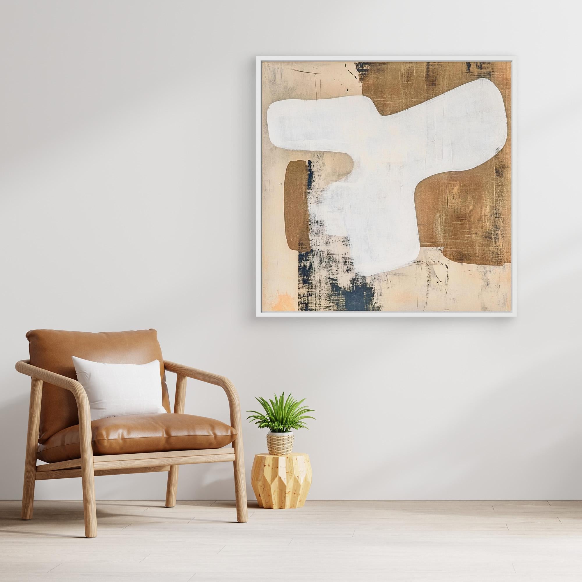 Canvas Print: "Neutral Essence" – Minimalist Abstract Earth - Tone Art modern abstract canvas wall art by Rossetti Art – luxury interior design artwork for living room, bedroom, office – Contemporary Art for Sale contemporary art piece Contemporary art print