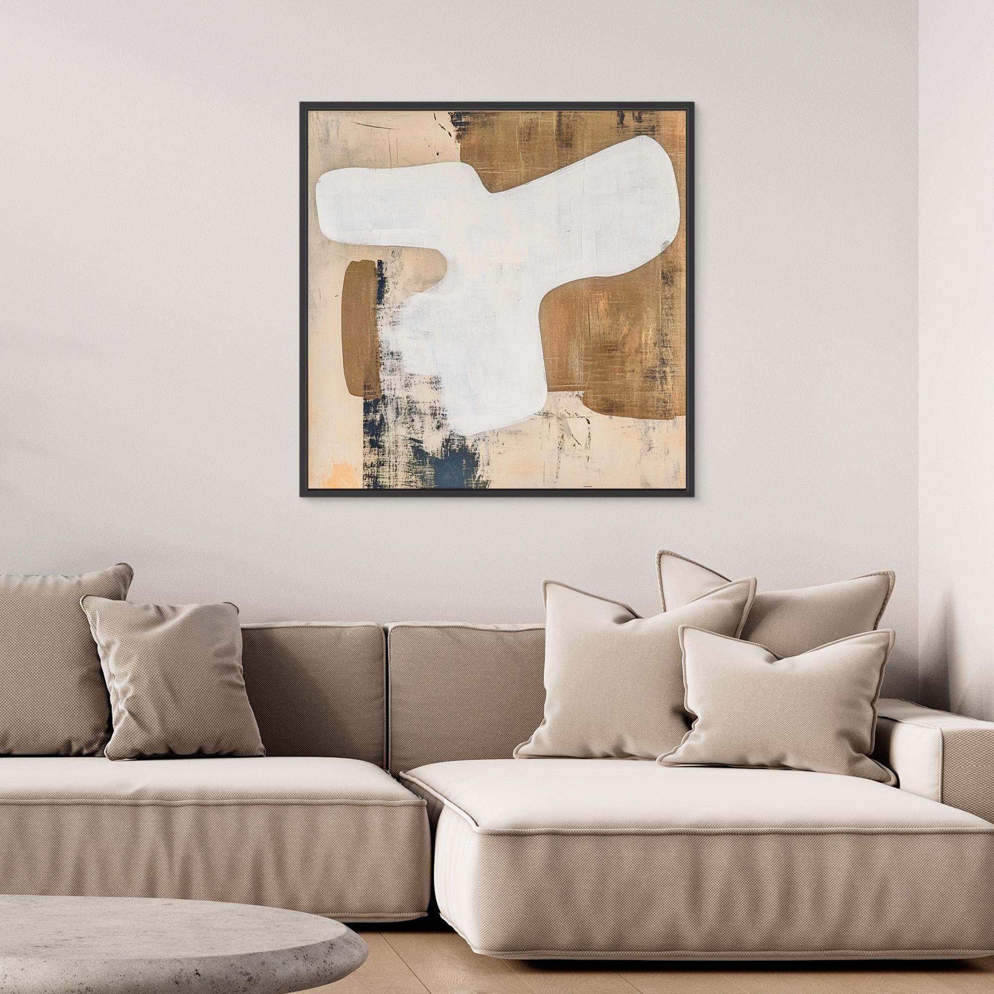 Canvas Print: "Neutral Essence" – Minimalist Abstract Earth - Tone Art modern abstract canvas wall art by Rossetti Art – luxury interior design artwork for living room, bedroom, office – Contemporary Art for Sale contemporary art piece Contemporary art print