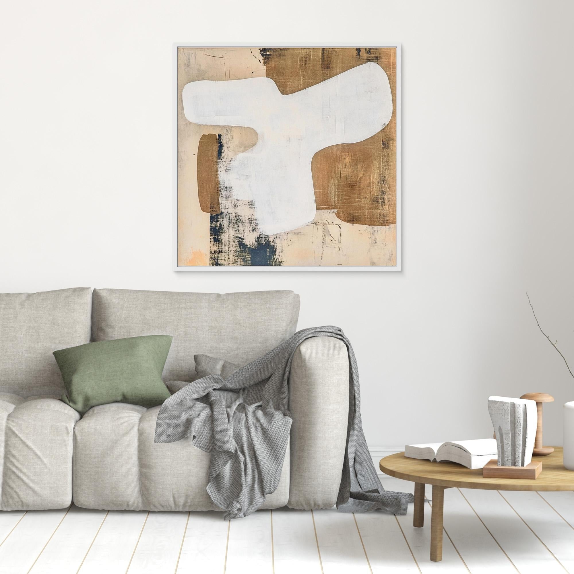 Canvas Print: "Neutral Essence" – Minimalist Abstract Earth - Tone Art modern abstract canvas wall art by Rossetti Art – luxury interior design artwork for living room, bedroom, office – Contemporary Art for Sale contemporary art piece Contemporary art print