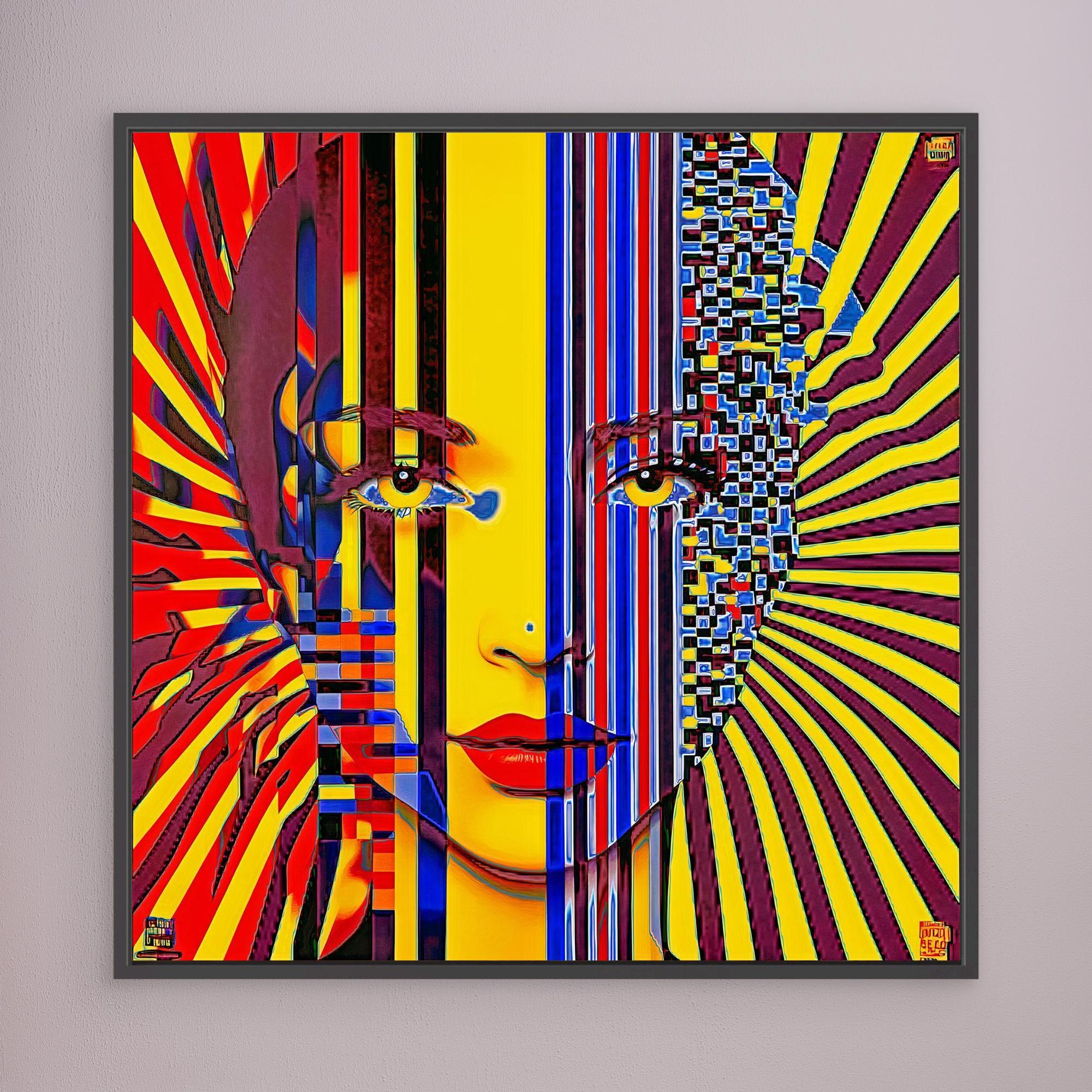 Canvas Print: Optical Muse – Bauhaus Pop Abstract Portrait - Chiara Rossetti