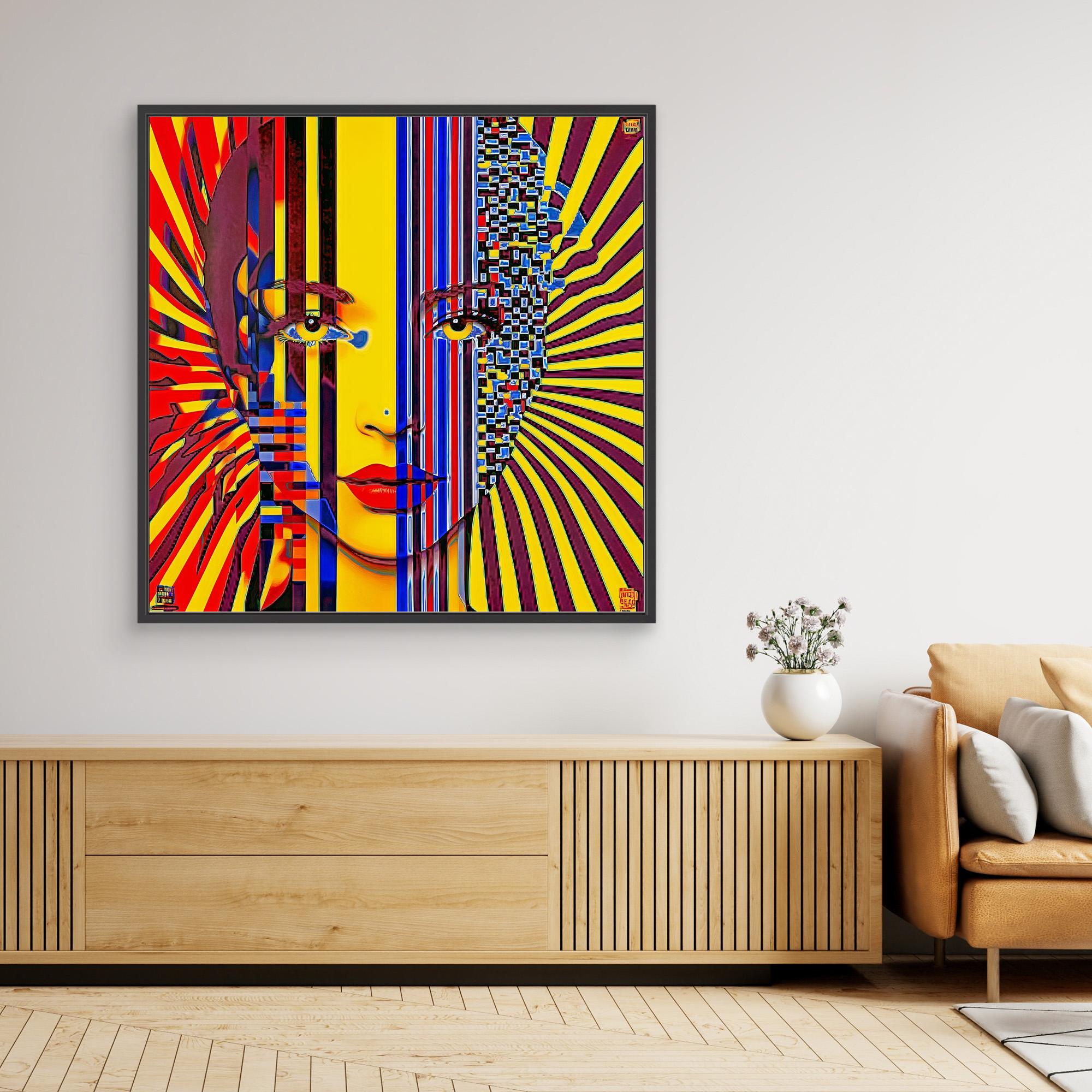 Canvas Print: Optical Muse – Bauhaus Pop Abstract Portrait - Chiara Rossetti