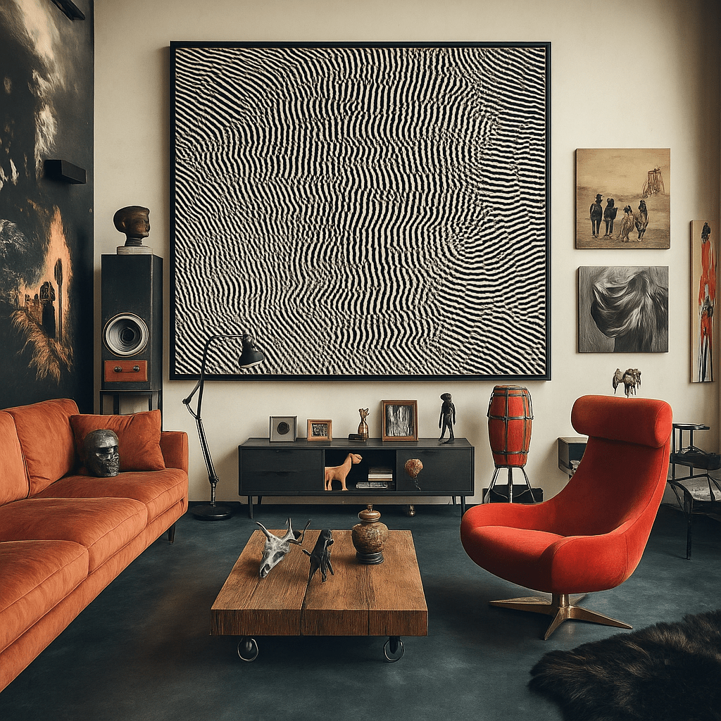 Canvas Print: Optical Rhythm – Abstract Illusion Art for Modern Interiors modern abstract canvas wall art by Rossetti Art – luxury interior design artwork for living room, bedroom, office – Contemporary Art for Sale contemporary art piece Contemporary art print