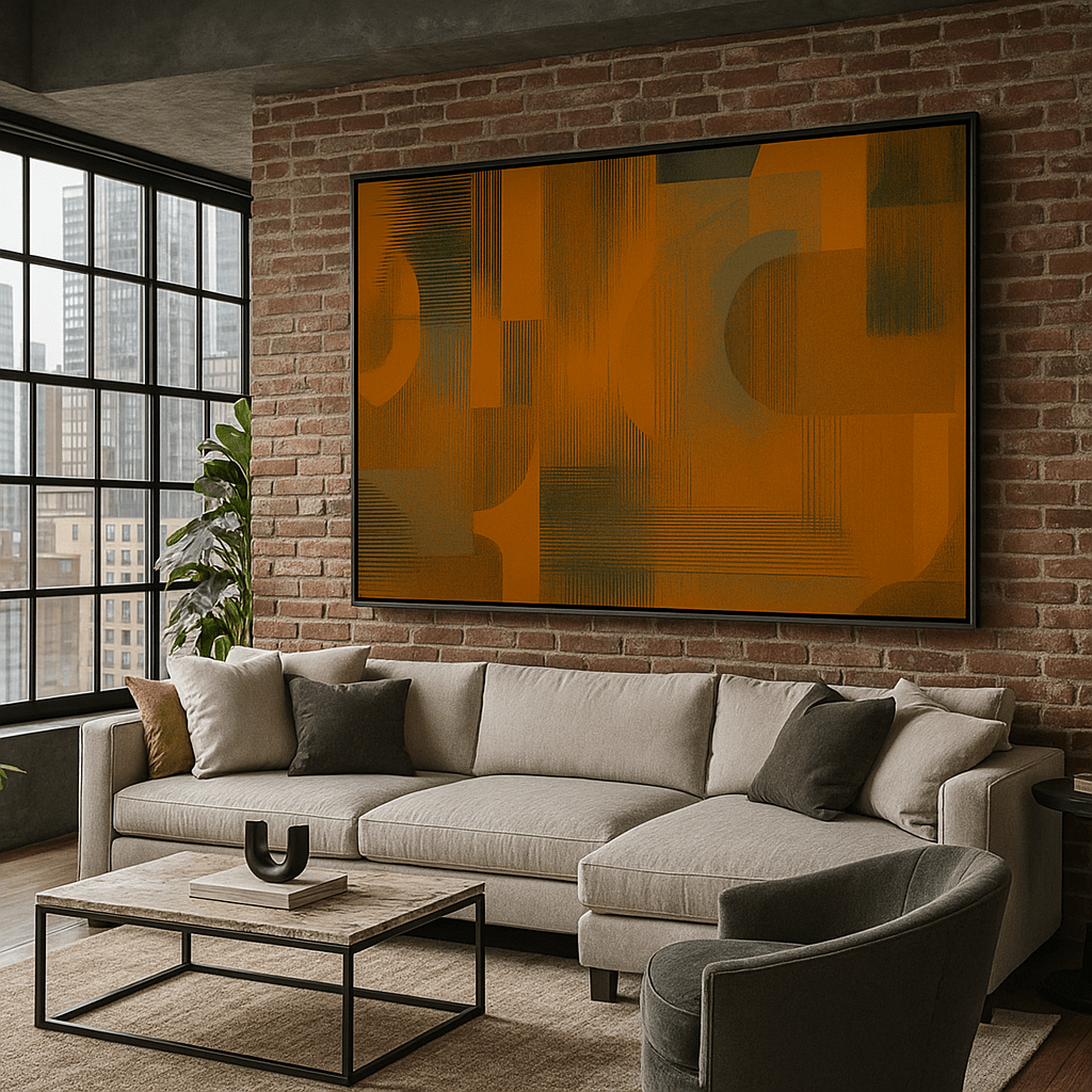 Canvas Print : Orange Burnt Noise – Modern Orange Abstract Art - Chiara Rossetti