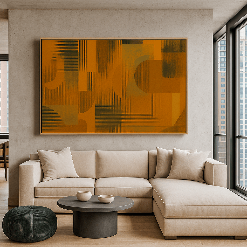 Canvas Print : Orange Burnt Noise – Modern Orange Abstract Art - Chiara Rossetti