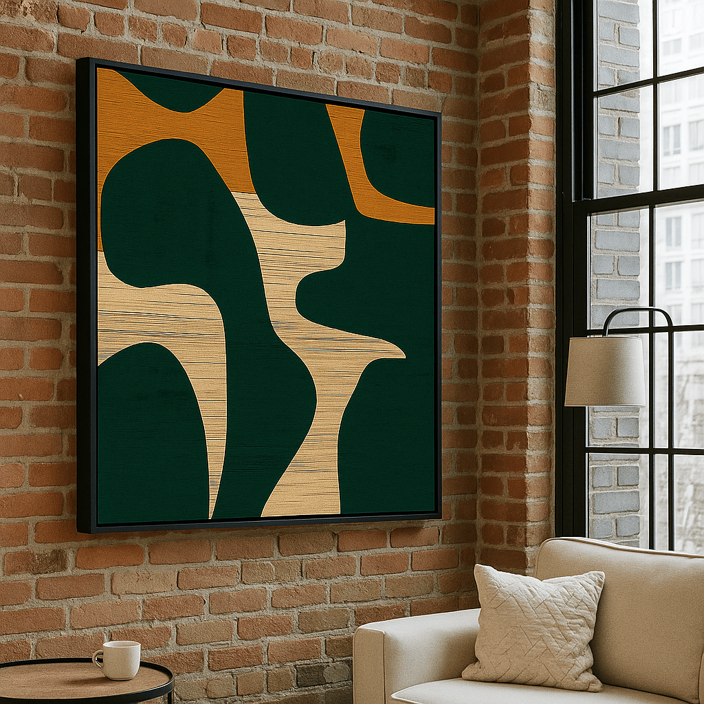 Canvas Print: Organic Shapes Canvas Art – Mid - Century Abstract Wall Print modern abstract canvas wall art by Rossetti Art – luxury interior design artwork for living room, bedroom, office – abstract canvas wall art abstract shape artwork Contemporary Art for Sale