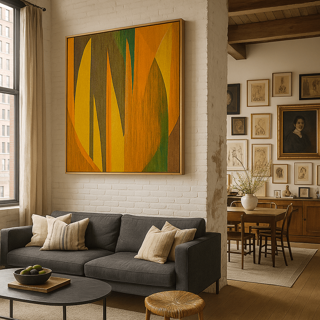 Canvas Print: Organic Verdant Flow – Warm Tone Art Prints - Chiara Rossetti