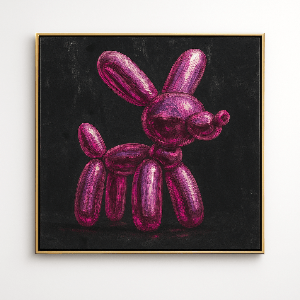 Canvas Print: Pink Balloon Dog – Modern Pop Art Canvas Print | Rossetti Art modern abstract canvas wall art by Rossetti Art – luxury interior design artwork for living room, bedroom, office – abstract wall art canvas print art Chiara Rossetti