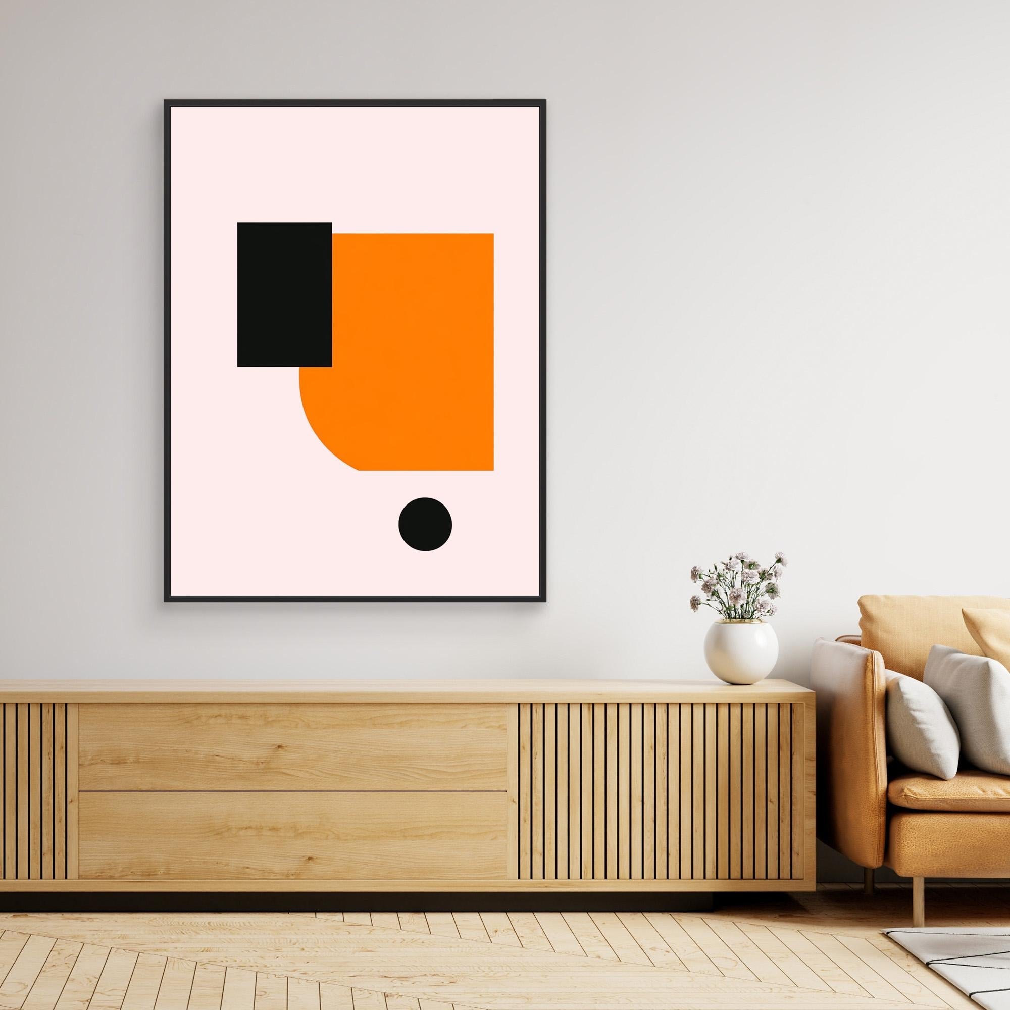 Canvas Print: "Pink Bold Balance" - Minimalist Geometric Wall Art modern abstract canvas wall art by Rossetti Art – luxury interior design artwork for living room, bedroom, office – Contemporary Art for Sale contemporary art piece Contemporary art print