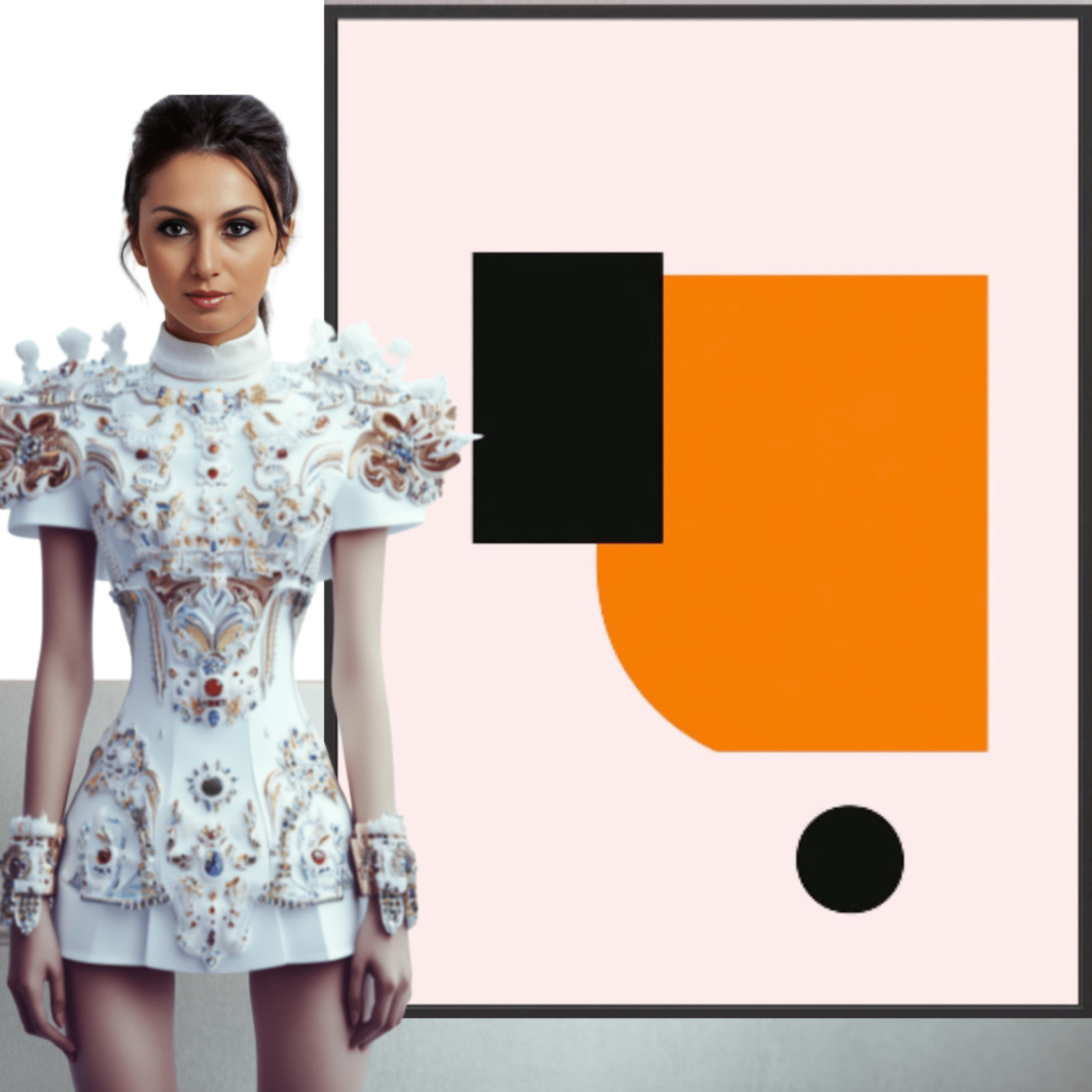 Canvas Print: "Pink Bold Balance" - Minimalist Geometric Wall Art modern abstract canvas wall art by Rossetti Art – luxury interior design artwork for living room, bedroom, office – Contemporary Art for Sale contemporary art piece Contemporary art print