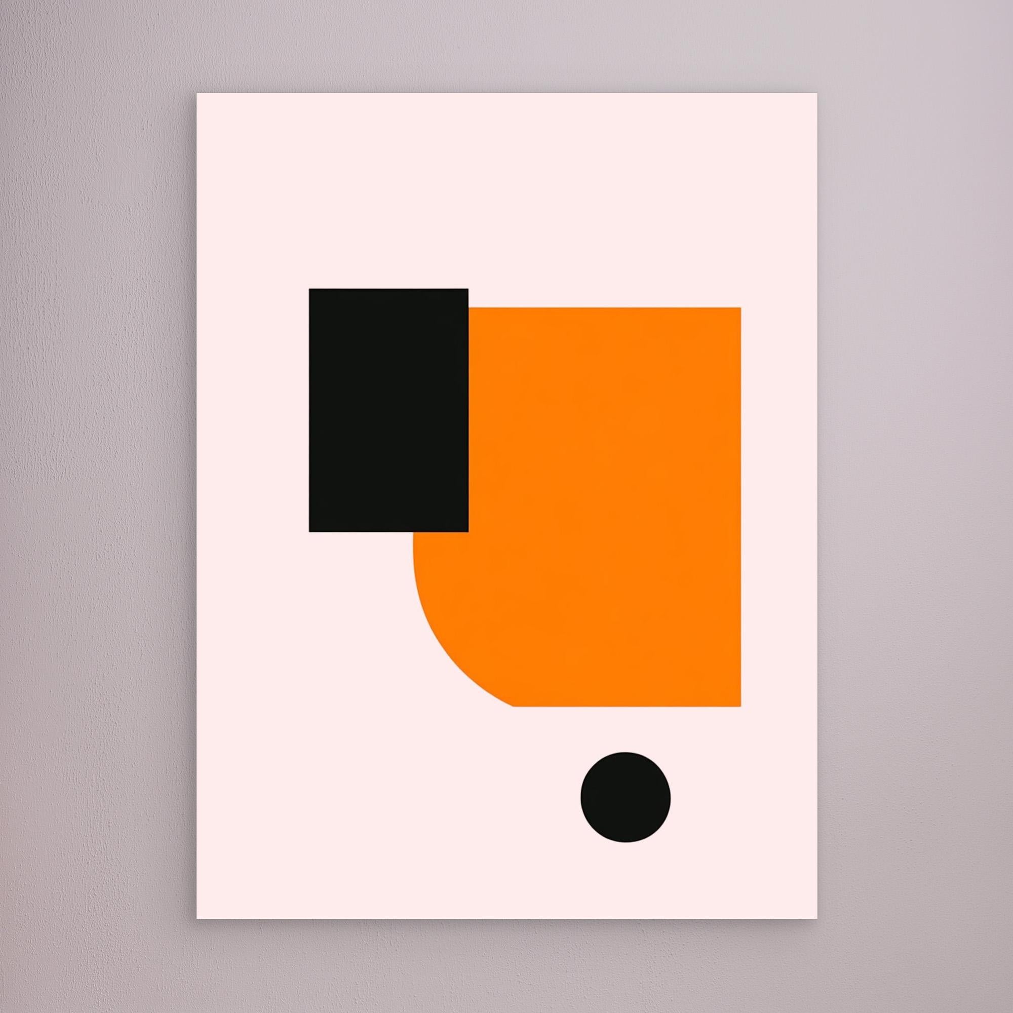 Canvas Print: "Pink Bold Balance" - Minimalist Geometric Wall Art modern abstract canvas wall art by Rossetti Art – luxury interior design artwork for living room, bedroom, office – Contemporary Art for Sale contemporary art piece Contemporary art print