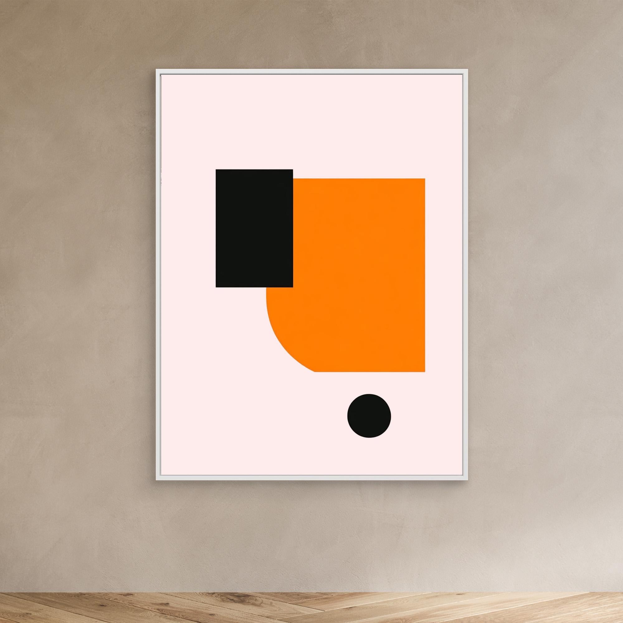 Canvas Print: "Pink Bold Balance" - Minimalist Geometric Wall Art modern abstract canvas wall art by Rossetti Art – luxury interior design artwork for living room, bedroom, office – Contemporary Art for Sale contemporary art piece Contemporary art print