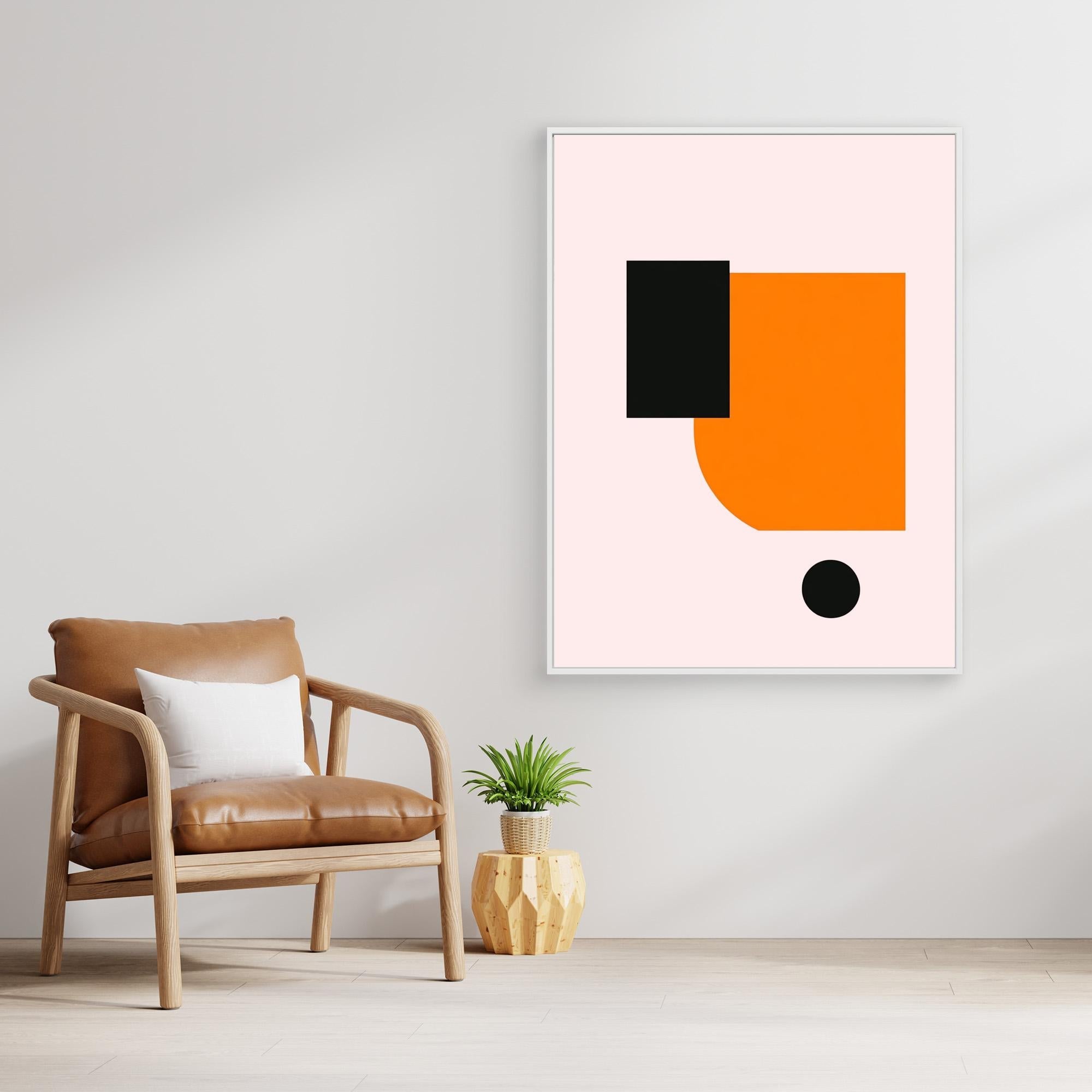 Canvas Print: "Pink Bold Balance" - Minimalist Geometric Wall Art modern abstract canvas wall art by Rossetti Art – luxury interior design artwork for living room, bedroom, office – Contemporary Art for Sale contemporary art piece Contemporary art print
