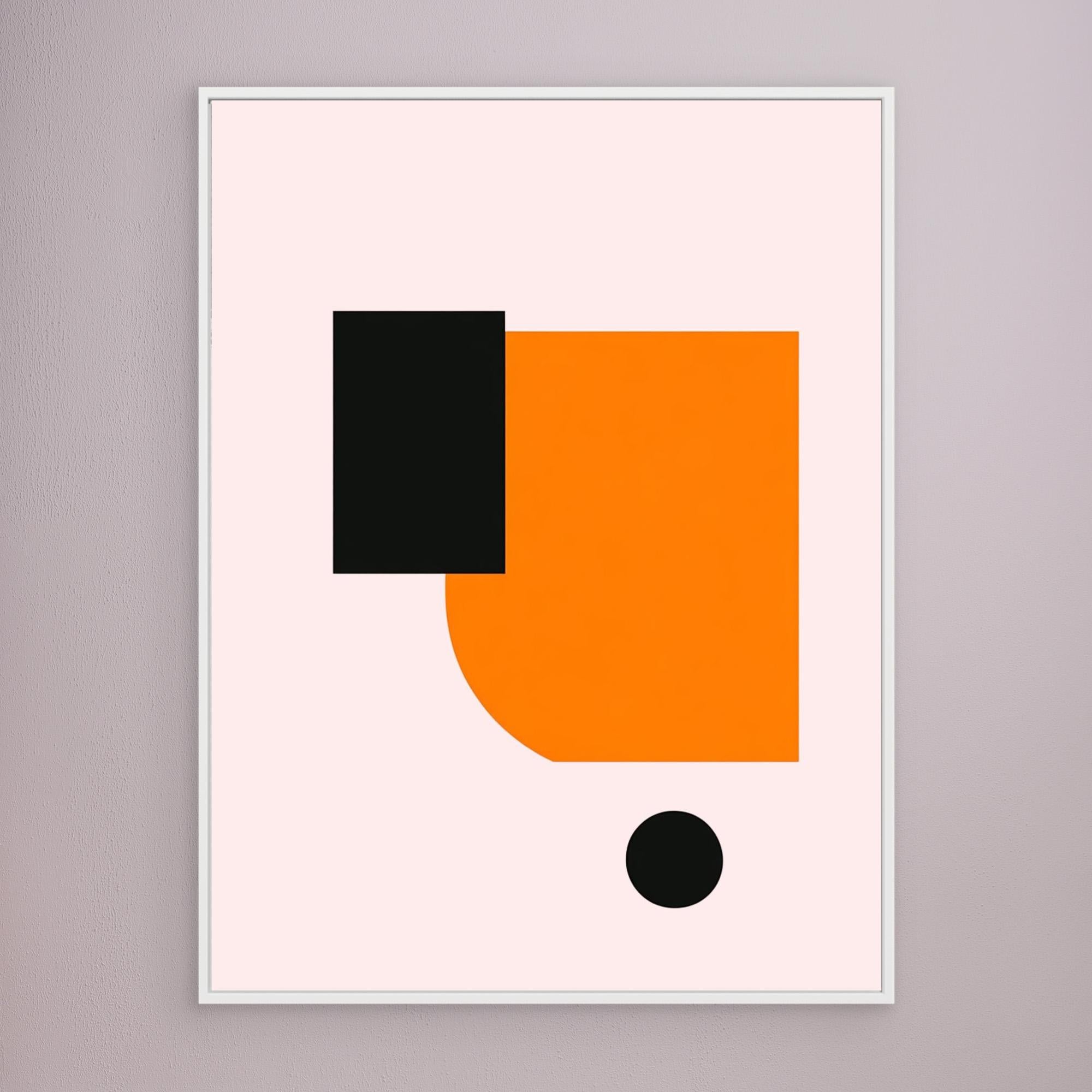 Canvas Print: "Pink Bold Balance" - Minimalist Geometric Wall Art modern abstract canvas wall art by Rossetti Art – luxury interior design artwork for living room, bedroom, office – Contemporary Art for Sale contemporary art piece Contemporary art print