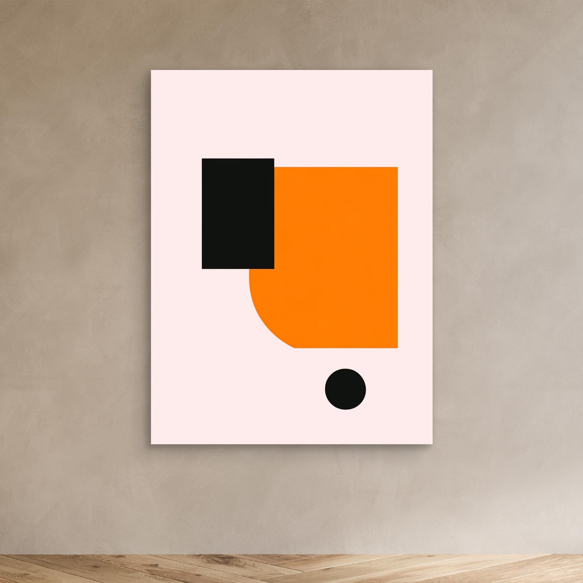 Canvas Print: "Pink Bold Balance" - Minimalist Geometric Wall Art modern abstract canvas wall art by Rossetti Art – luxury interior design artwork for living room, bedroom, office – Contemporary Art for Sale contemporary art piece Contemporary art print