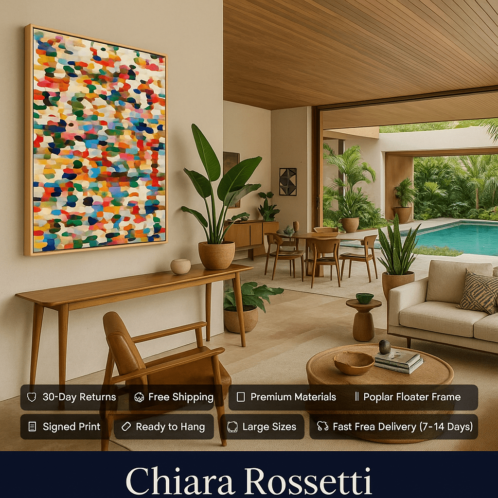 Canvas Print : Pixel Paradise - Colorful Abstract Mosaic Canvas Print Wall Art - Chiara Rossetti