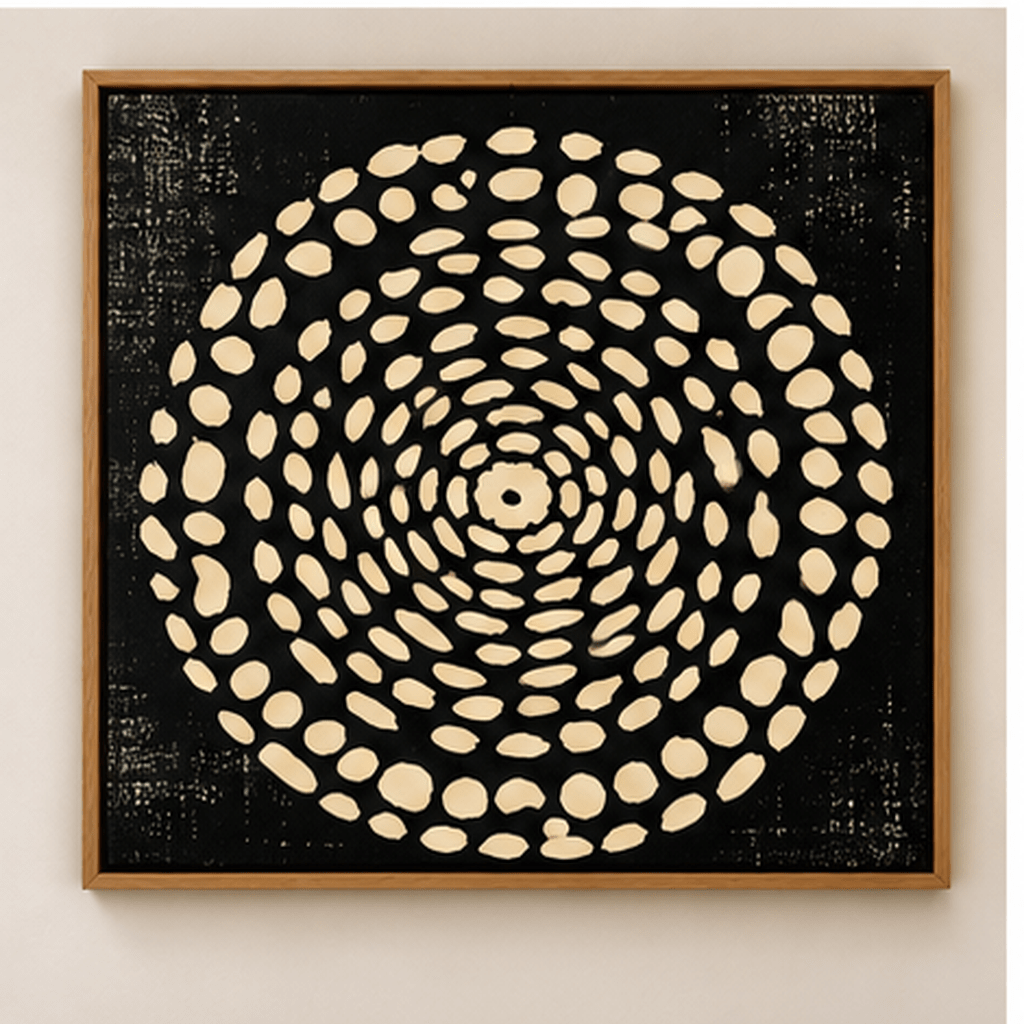 Polka Dot Wall Art – Ivory Spiral by Rossetti Art