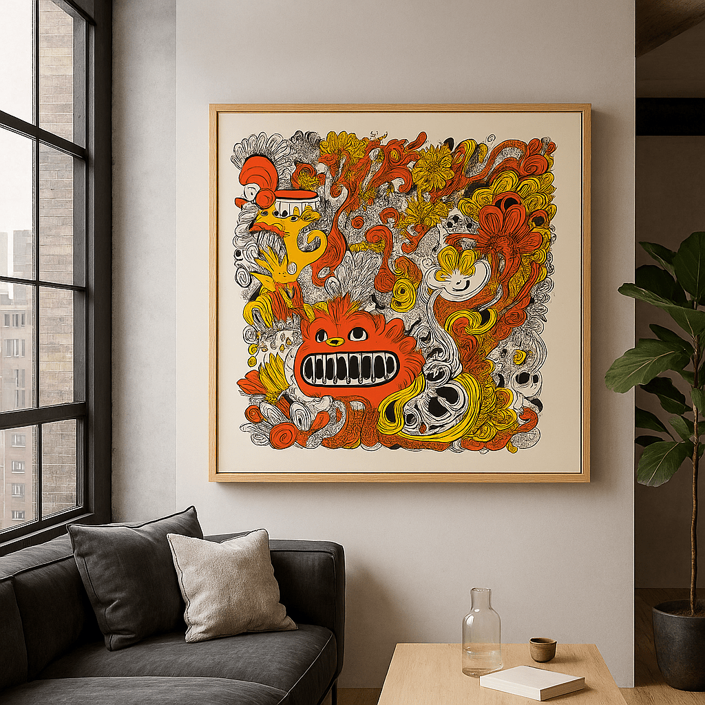 Canvas Print : Psycho Bloom - Funky Canvas Print for Bold Interior Walls - Chiara Rossetti
