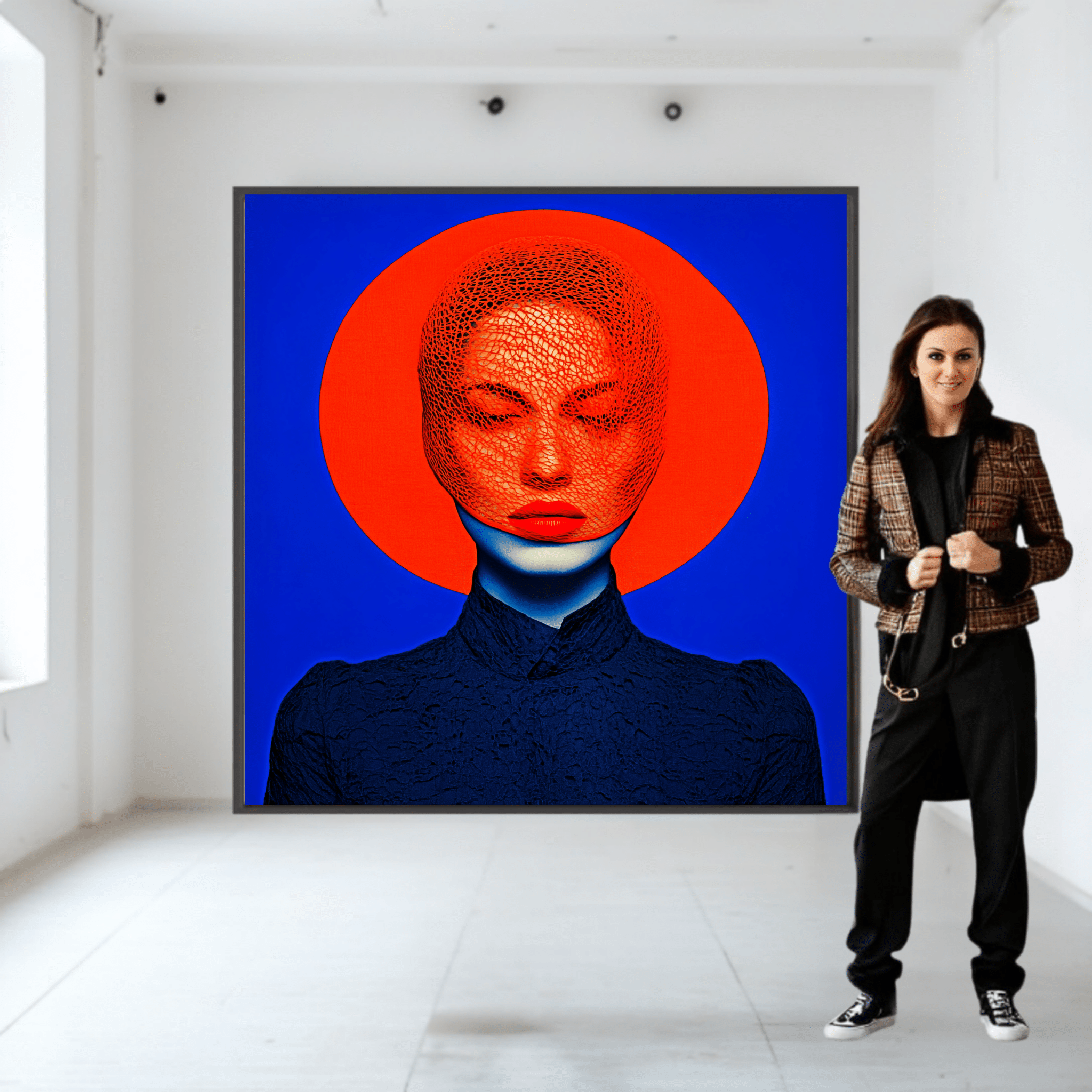 Canvas Print : Radiant Reflection - Modern Portrait Art modern abstract canvas wall art by Rossetti Art – luxury interior design artwork for living room, bedroom, office – contemporary decor style modern portrait photography