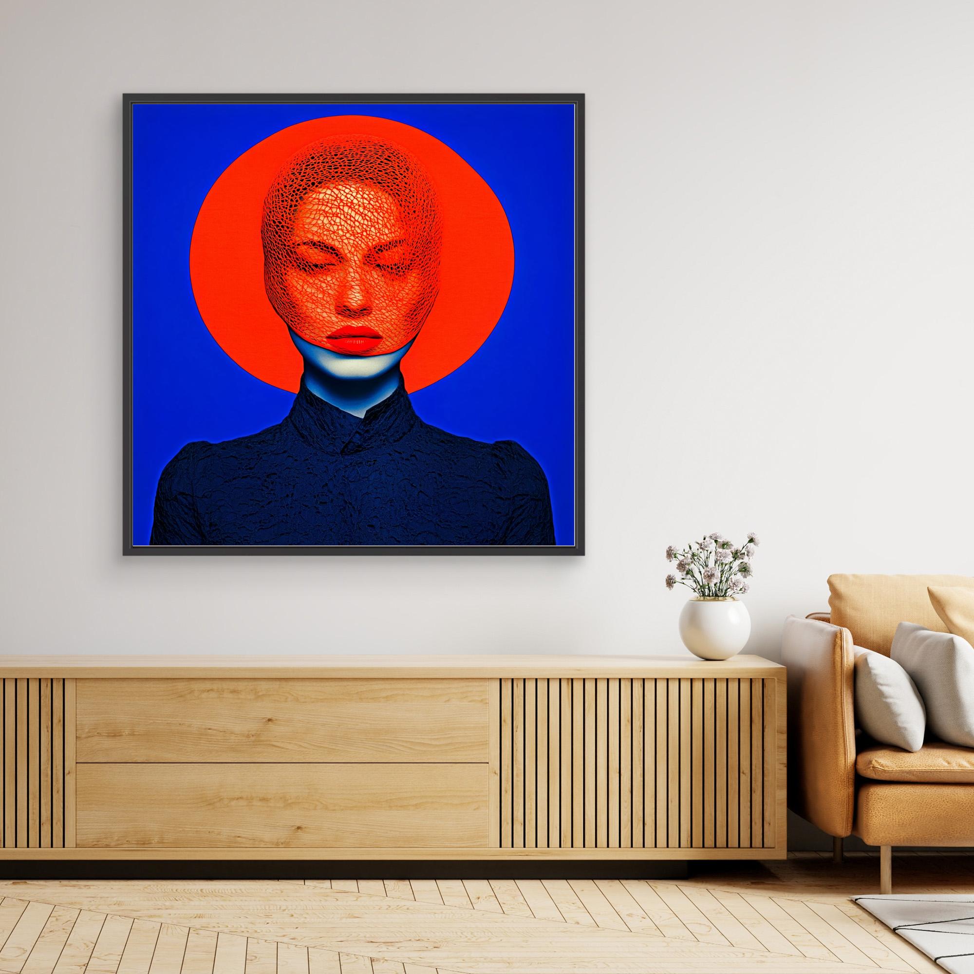Canvas Print : Radiant Reflection - Modern Portrait Art modern abstract canvas wall art by Rossetti Art – luxury interior design artwork for living room, bedroom, office – contemporary decor style modern portrait photography